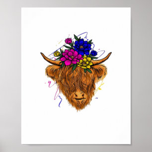 Poster Écossais Highland Vache Vache Vache Whisperer Agri
