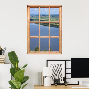 Poster Ecosse Loch Vue depuis une fenêtre