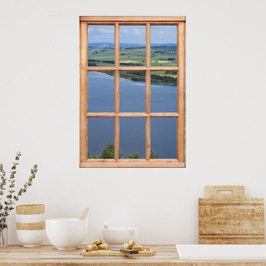 Poster Ecosse Loch Vue depuis une fenêtre (Cuisine)