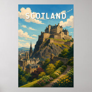 Poster Écosse Royaume-Uni Illustration Voyage Art