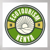 Poster Ecotourisme Kenya Afrique Vert Voyage Lent Logo (Devant)