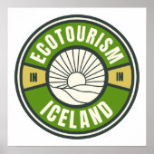 Poster Ecotourisme Nordic Islande Vert Voyage Lent Logo (Devant)