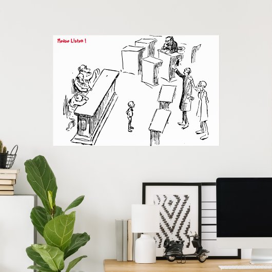 Poster Écouter l'affiche (Bureau à domicile)