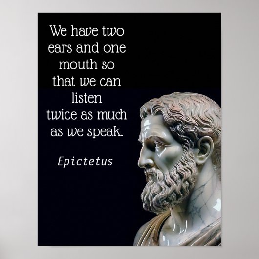 Poster ÉCOUTER PLUS PARLER MOINS _Epictetus (Matte) (Devant)