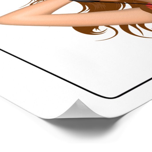 Poster Écouter Une Fille À La Musique (Coin)