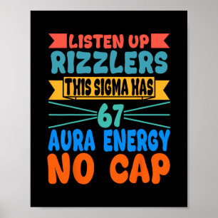 Poster Écoutez les Rizzlers Ce Sigma a 67 Énergie Aura S