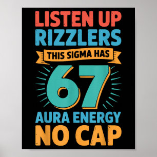 Poster Écoutez les Rizzlers Ce Sigma a 67 Énergie Aura S