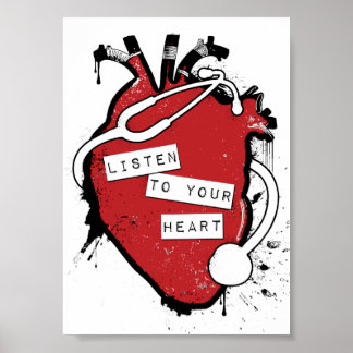 Poster écoutez votre coeur anatomique