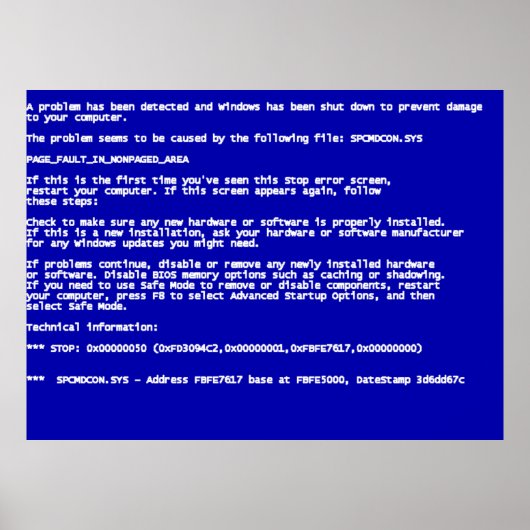 Poster Écran bleu de la mort (Devant)