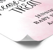 Poster Ecran bleu et rose Baby shower Favoriser l'afficha (Coin)