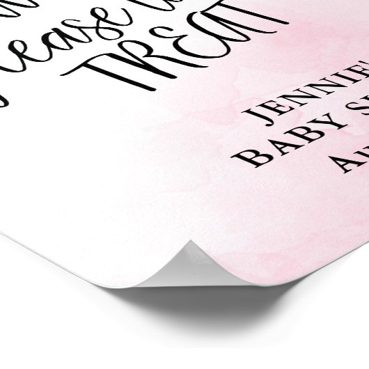 Poster Ecran bleu et rose Baby shower Favoriser l'afficha (Coin)