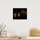 Poster Écran de lumière des fêtes de pingouins (Cuisine)