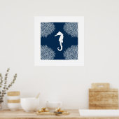 Poster Ecran de mer et corail imprimé. (Cuisine)