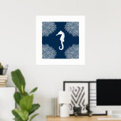 Poster Ecran de mer et corail imprimé. (Bureau à domicile)