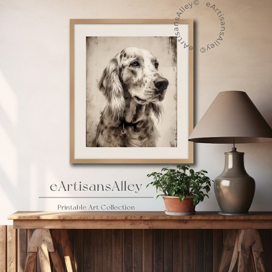 Poster Écran de portrait d'un Setter anglais