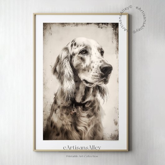 Poster Écran de portrait d'un Setter anglais
