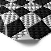 Poster Écran Drapeau de course en fibre de carbone (Coin)