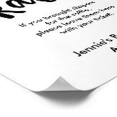 Poster Écran du Baby shower de script de brosse à rouleau (Coin)