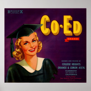 Poster Écran étiquette de caisses d'agrumes de marque Co-