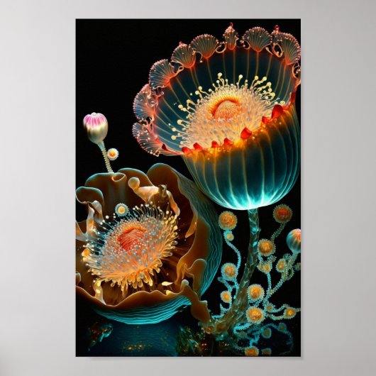 Poster Écran floral surréaliste (Devant)