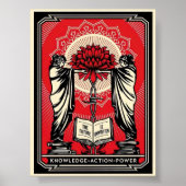 Poster Écran Shepard Fairey Imprimer Connaissance Action  (Devant)