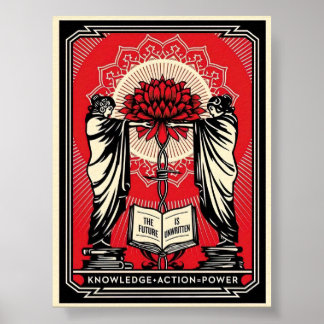 Poster Écran Shepard Fairey Imprimer Connaissance Action