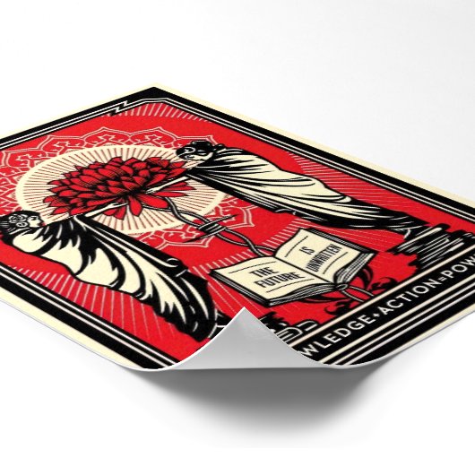 Poster Écran Shepard Fairey Imprimer Connaissance Action  (Coin)