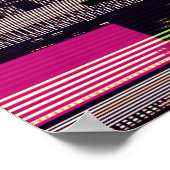 Poster Écran TV rayé avec pixels cassés. Fu Abstrait (Coin)