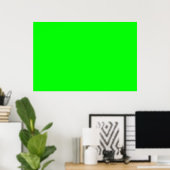 Poster Écran vert néon moderne clair sobre solide cool (Bureau à domicile)