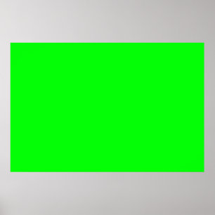 Poster Écran vert néon moderne clair sobre solide cool