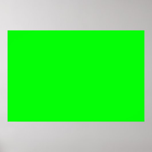 Poster Écran vert néon moderne clair sobre solide cool (Devant)