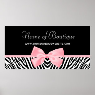 Poster Écran Zebra Imprimé 5 pi Bannière Clair rose