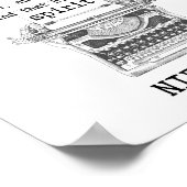 Poster ÉCRIRE avec la machine à écrire de sang citation d (Coin)