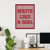 Poster Écrire comme une fille Lipstick Imprimer (Bureau à domicile)