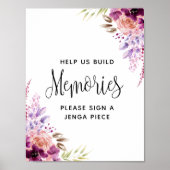 Poster Écriteau de mariage Violet et Violet, Construire d (Devant)