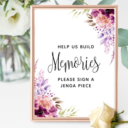 Poster Écriteau de mariage Violet et Violet, Construire d