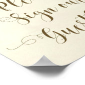 Poster écriteau mariage fleurie pêche signe ivoire (Coin)