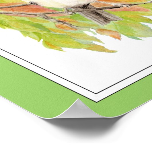 Poster Ecriture, Action de grâces, Automne, Chickadee, Oi (Coin)