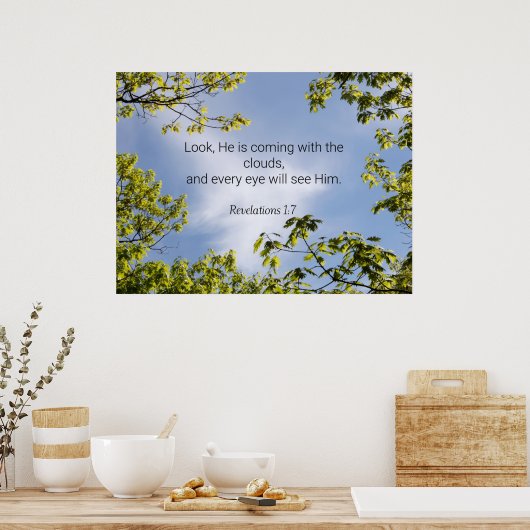 Poster Écriture, Apocalypse 1:7, (Cuisine)