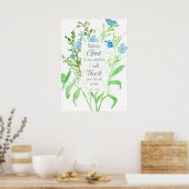 Poster Écriture Bible Verse Ésaïe 12:2 Fleurs sauvages Fl (Cuisine)