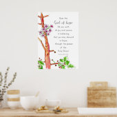 Poster Écriture Bible Verse Romains 15:13 Dieu de l'Espoi (Cuisine)