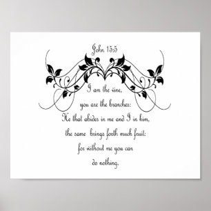 Poster Écriture biblique, Jean 5:15 Citation "Je suis la