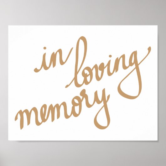 Poster Écriture calligraphique chic en souvenir (Devant)