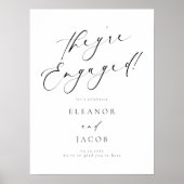 Poster Écriture calligraphique chic Ils sont fiancés Bien (Devant)