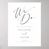 Poster Écriture calligraphique chic Nous faisons Welcome  (Devant)