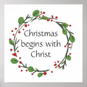 Poster Écriture chrétienne de Noël (Devant)