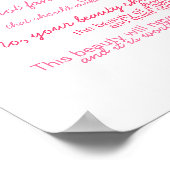 Poster Écriture de beauté petite fille (Coin)