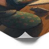 Poster Écriture de lapin au bureau - (Coin)