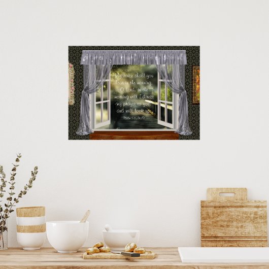 Poster Écriture de prière du matin (Cuisine)