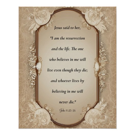 Poster Écriture de résurrection, Jean 11-25, 26 (Devant)